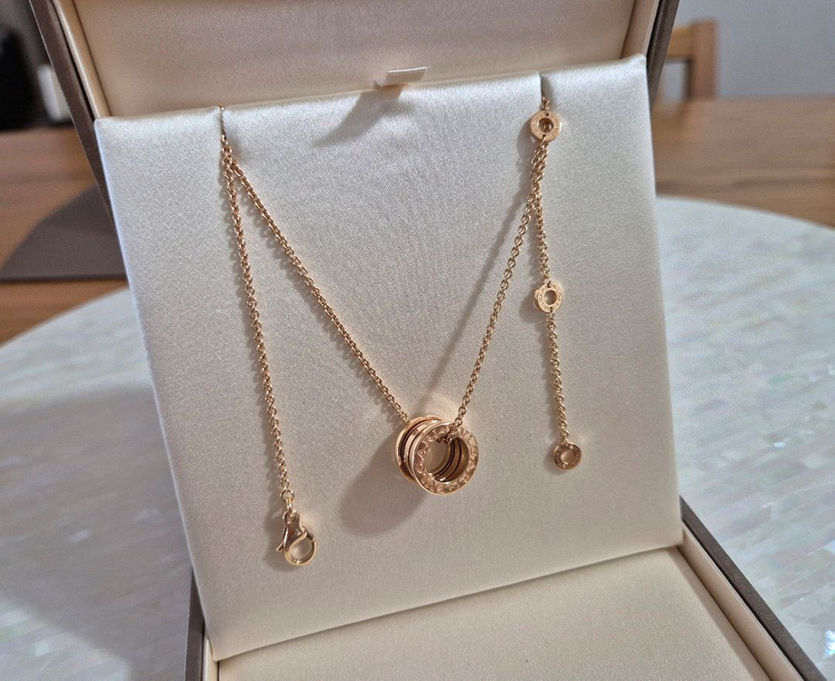 불가리 비제로원 오리지날 로즈골드 목걸이 풀셋--4