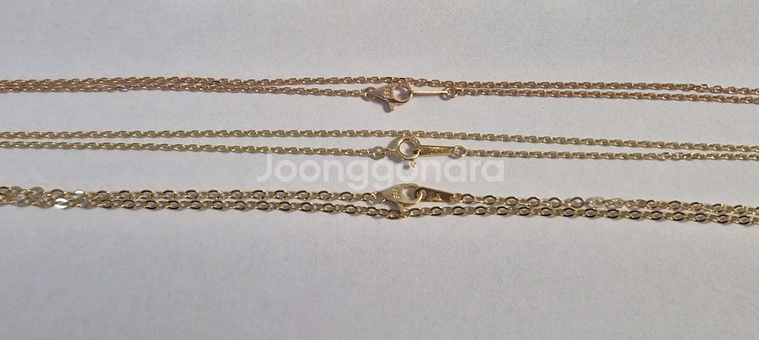 14K 목걸이 체인 금목걸이줄 5푼 핑크골드, 옐로우골드--1