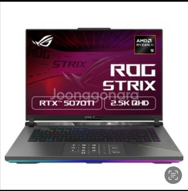 에이수스2025 ROG스트릭스 G16 라이젠9000 RTX 5070Ti 미개봉 1TB 16GB--0