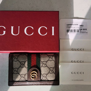 구찌 오피디아 GG 카드 케이스 베이지 에보니