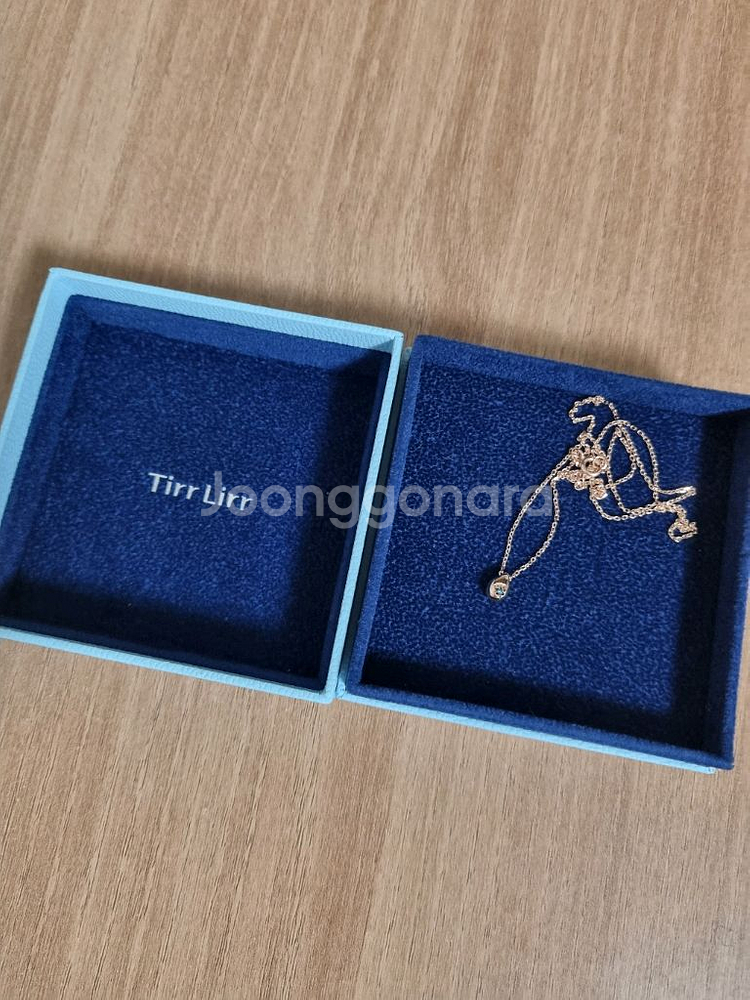 14K 티르리르 물방울 블루 다이아 목걸이 금목걸이 로즈골드--1