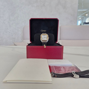 까르띠에 산토스 미디움 콤비 가죽줄포함