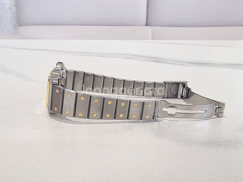 까르띠에 산토스 갈베 콤비 스몰 오토--3