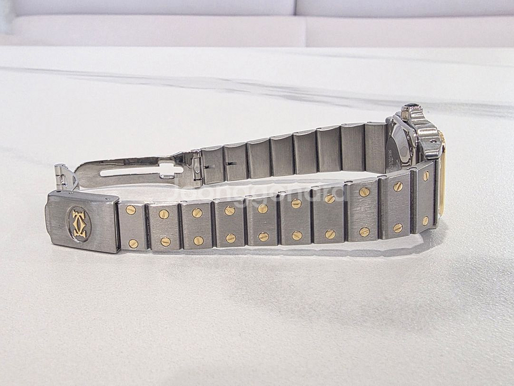 까르띠에 산토스 갈베 콤비 스몰 오토--4