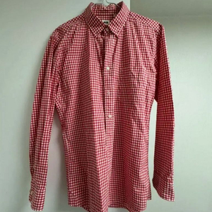 유니클로 레귤러핏 깅엄체크 셔츠 m