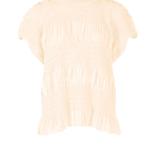 미 이세이미야케 플리츠플리즈 슈링크 탑 오프화이트 새상품