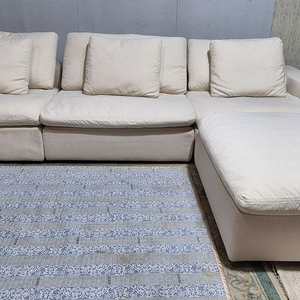 까사미아 캄포플러스 클래식 화이트 4인소파+오토만(전체드라이세탁완료)