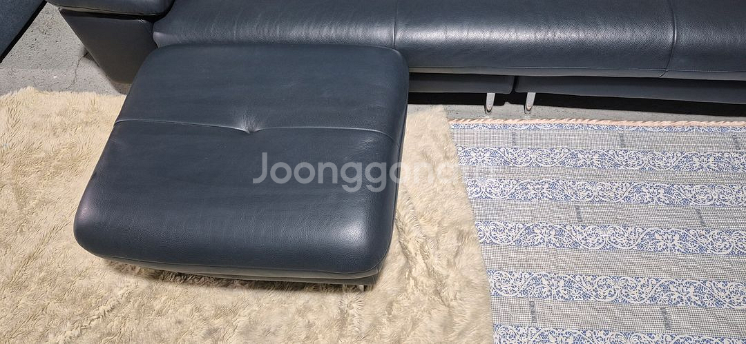 자코모 루셀 슈렁큰 천연 통가죽 3.5인 소파+스툴--8