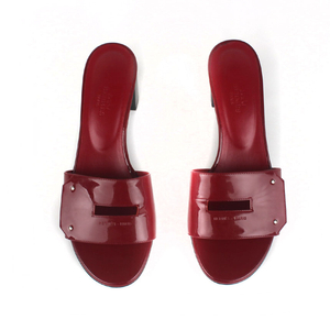 [중고명품다올] 에르메스 베리 페이던트 레더 샌들 슬리퍼 버건디 38사이즈 H192126Z