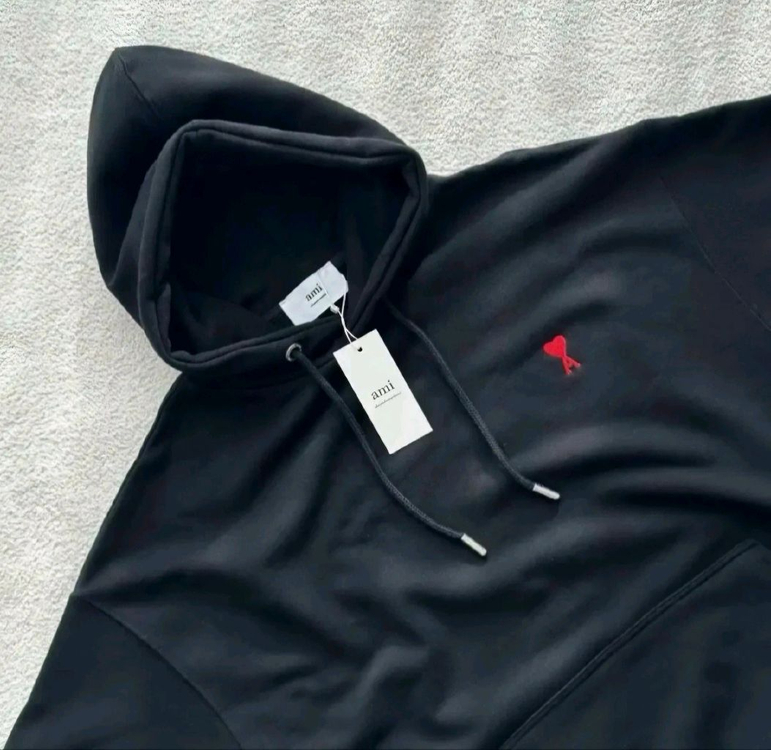 QR정품/아미 스몰로고 남녀공용 후드티 이미지