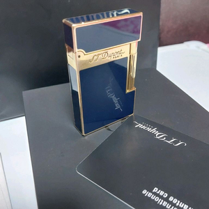 [백화점판] 듀퐁라이터 라인2 신형 ca16496 블루 래커 금장 쌍불 듀퐁라이타