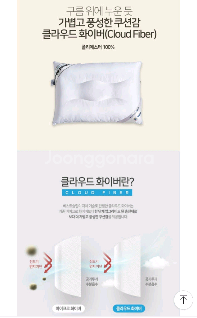 베스트슬립 큐브포켓2 클라우드 화이버 베개--4