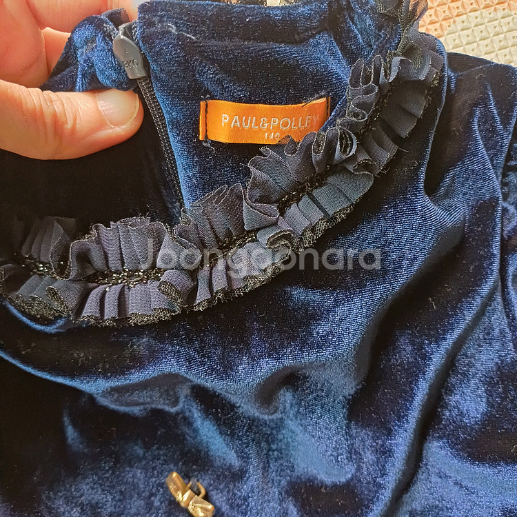 벨벳네이비 여아 원피스 140--1