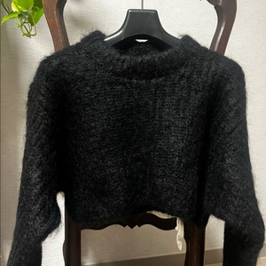 한섬 시스템 크롭 울스웨터