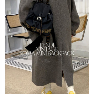 정품 빈티지 펜디 로마 미니 백팩 블랙