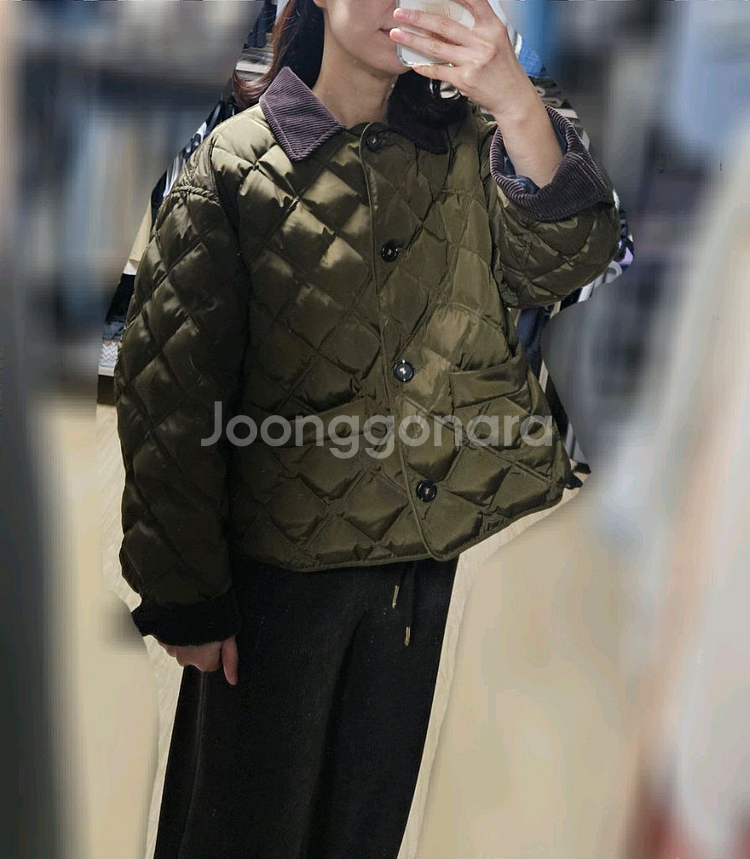 코듀로이 칼라 퀼팅 구스점퍼 55--2