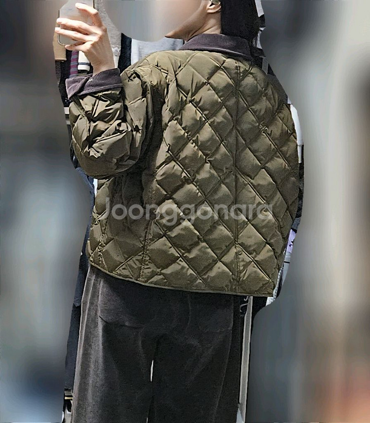 코듀로이 칼라 퀼팅 구스점퍼 55--3