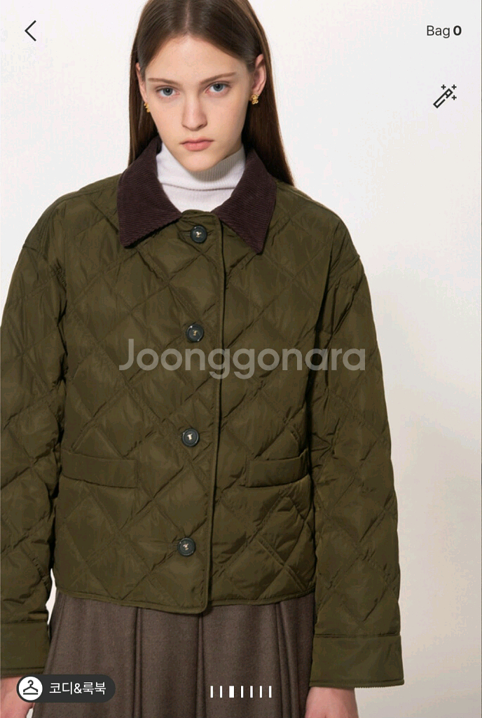 코듀로이 칼라 퀼팅 구스점퍼 55--7