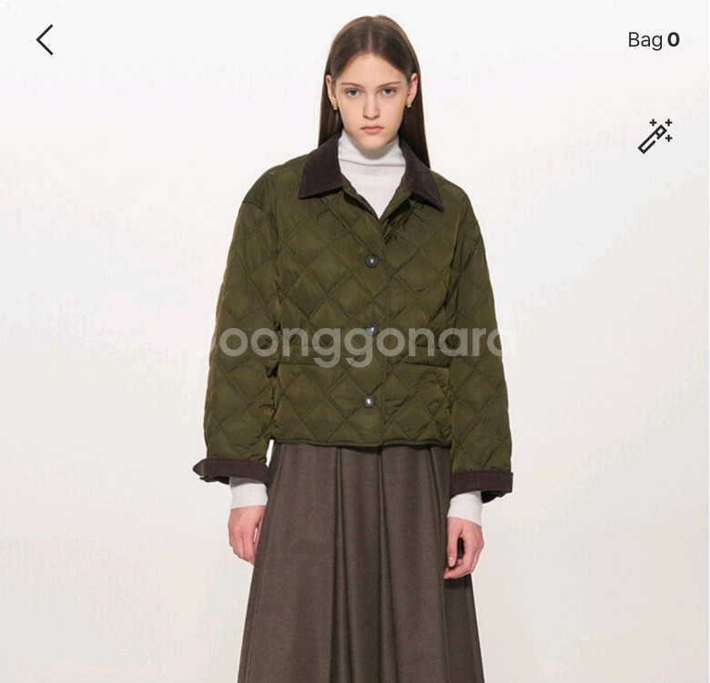 코듀로이 칼라 퀼팅 구스점퍼 55--8