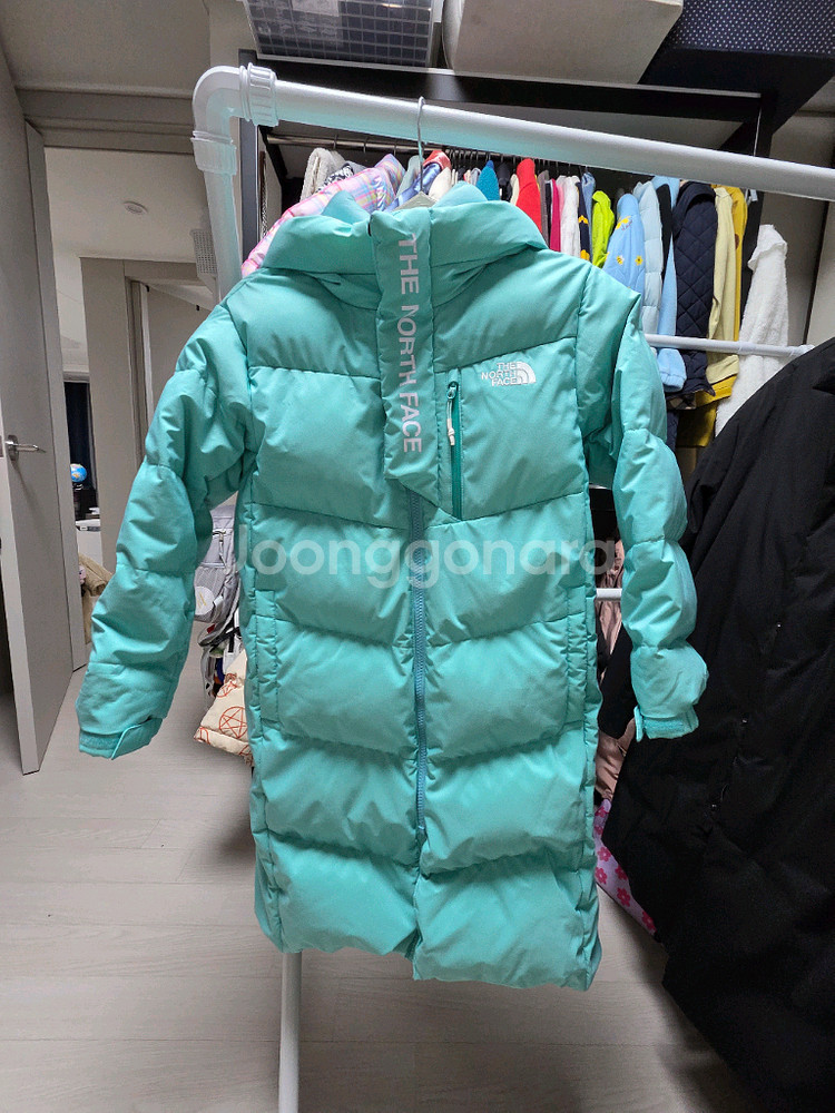 노스페이스 롱패딩 민트 130--0
