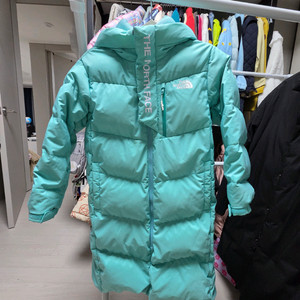 노스페이스 롱패딩 민트 130