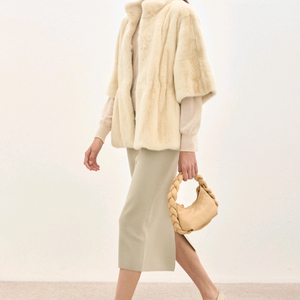 (한섬) 더캐시미어 하프슬리브 밍크 자켓 66