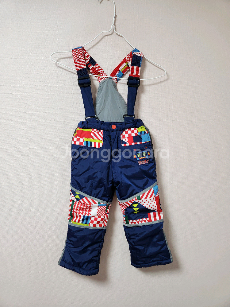 110사이즈(아동용) 웰튼 네이비색 로봇무늬 스키복 바지--0