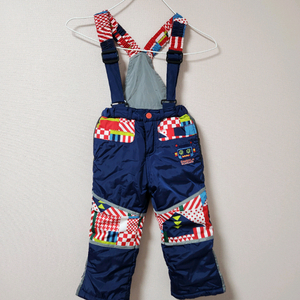 110사이즈(아동용) 웰튼 네이비색 로봇무늬 스키복 바지