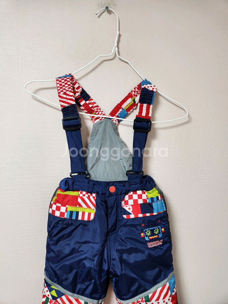 110사이즈(아동용) 웰튼 네이비색 로봇무늬 스키복 바지--2