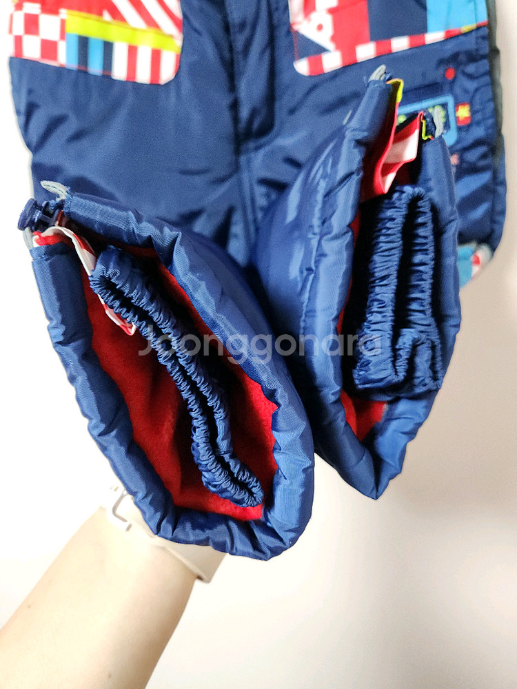 110사이즈(아동용) 웰튼 네이비색 로봇무늬 스키복 바지--4