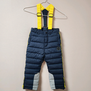 110사이즈 웰튼 네이비색 노랑 멜빵 스키복 하의 바지