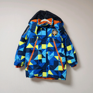 110사이즈 젤리스푼 파랑노랑 무늬 스키복 상의 자켓