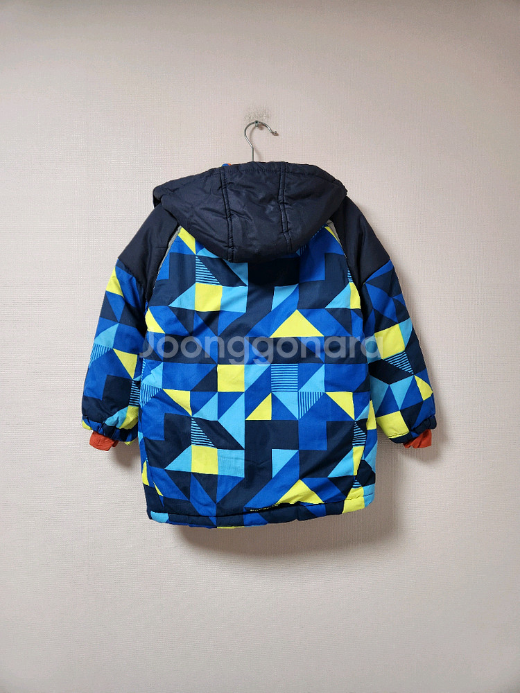 110사이즈 젤리스푼 파랑노랑 무늬 스키복 상의 자켓--1