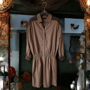 나이스클랍 브라운 밴딩 미디원피스 55 66