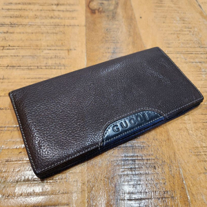 (정품) 빈티지 구찌 브라운 가죽 장지갑