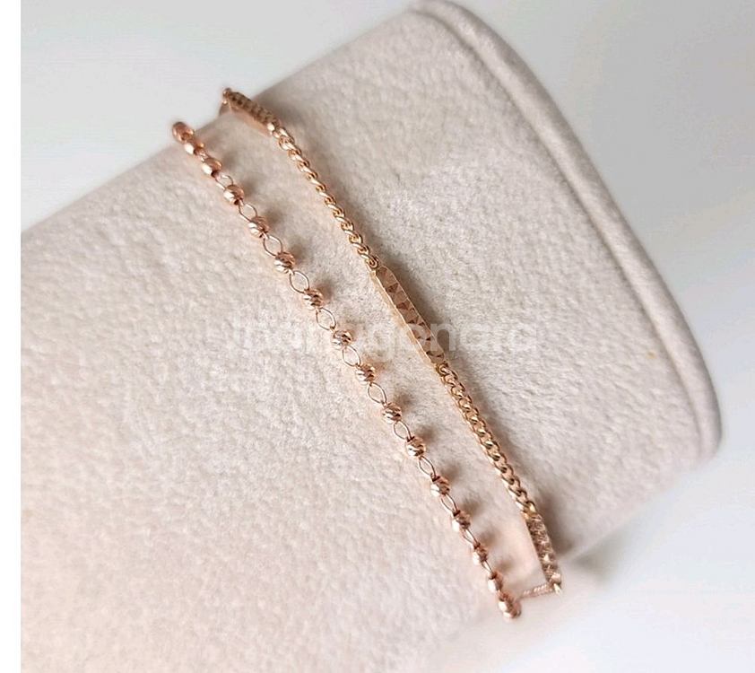 로제도르 14k 골드 체인 팔찌--1