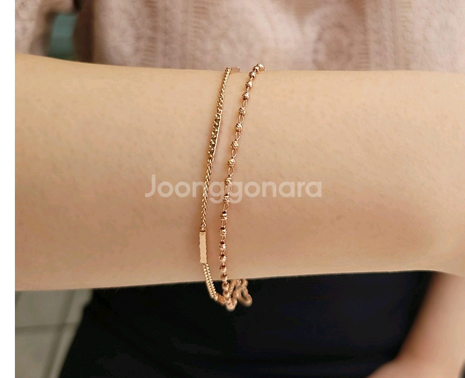 로제도르 14k 골드 체인 팔찌--2