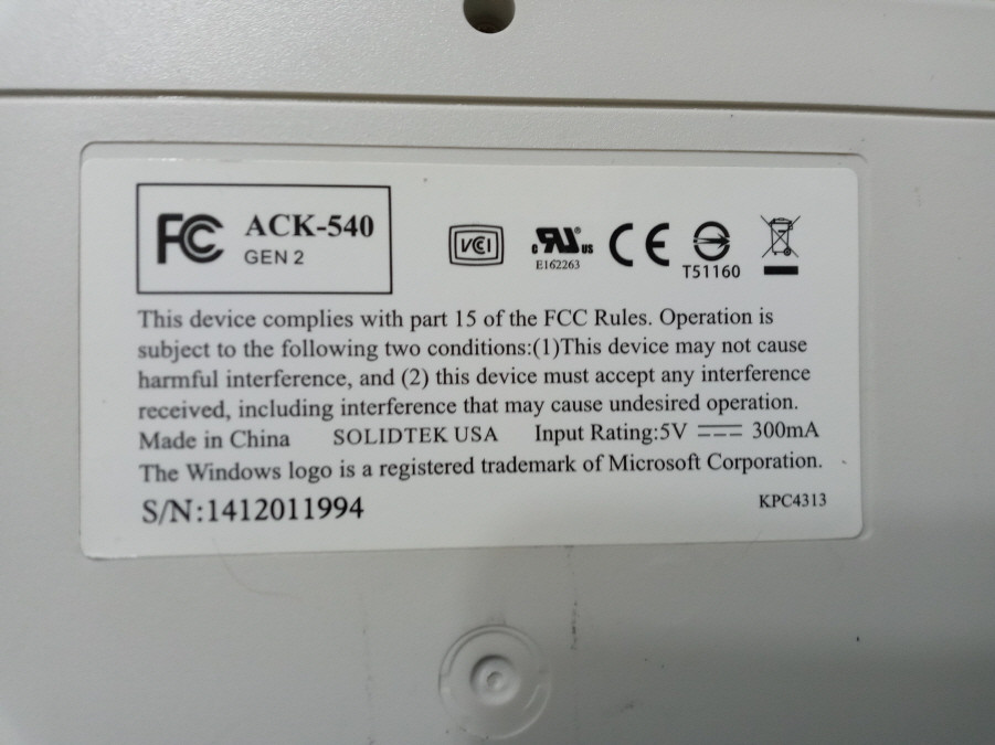 ACK-540 keysonic(us). PS/2 미니 키보드 & 터치패드 콤비네이션 이미지