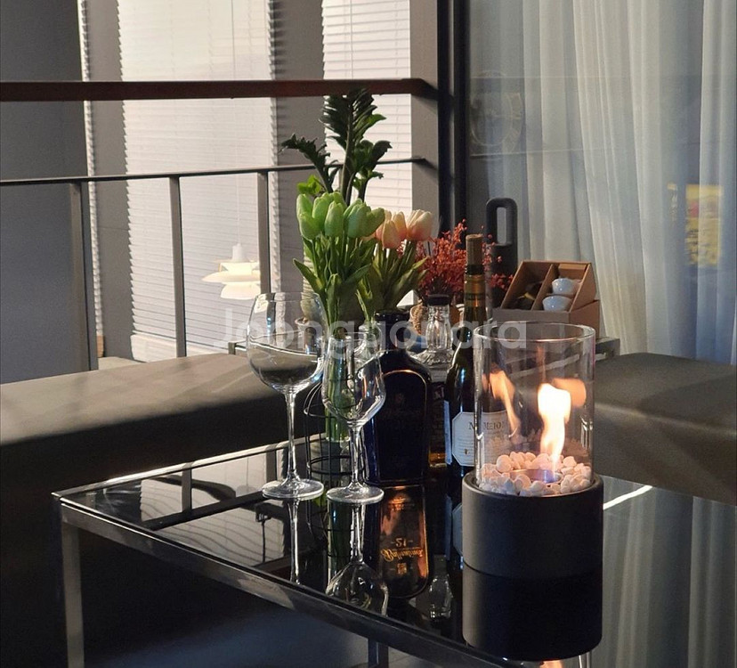 미니 탁상용 불멍(화이트색)--1