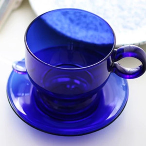 (미사용)내열유리 커피잔+스푼세트