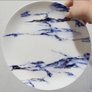 (미사용)한국도자시 프라우나 마블 아주르 8접시