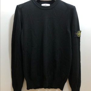 [S] 스톤아일랜드 와펜 패치 코튼 니트 블랙