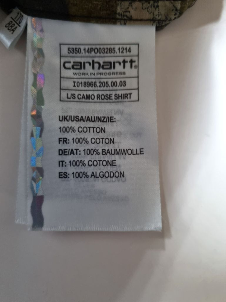 95)칼하트L/SCAMO ROSE SHIRT밀리터리셔--5