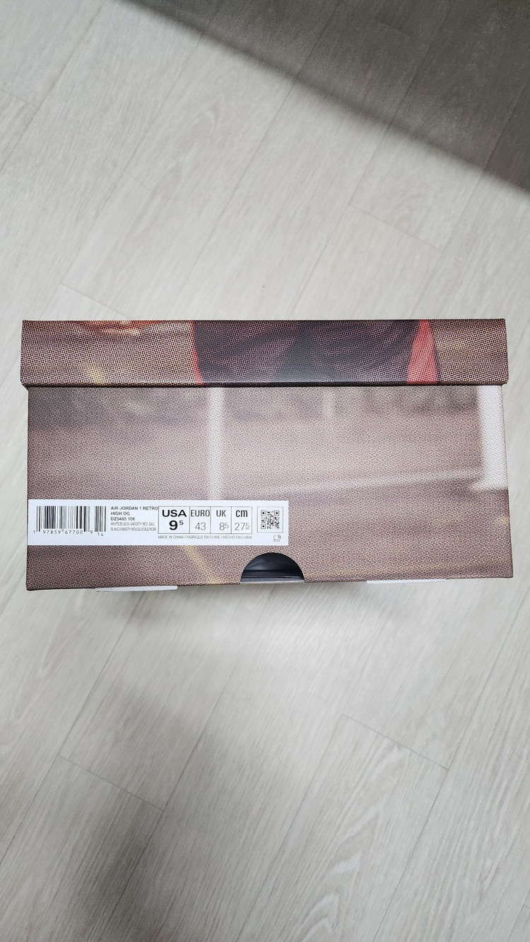 나이키 에어조던 1 레트로 하이 OG '블랙 토' 275mm 팝니다. 이미지