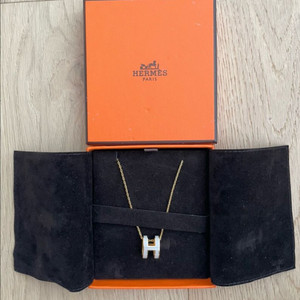 에르메스 팝아슈(로즈골드/마롱) 목걸이