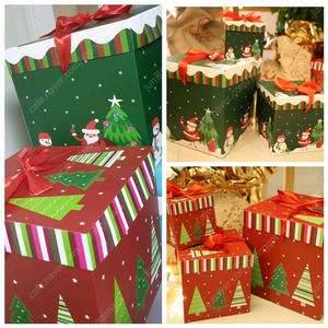 크리스마스트리 장식 선물상자 세트 크리스마스 3단 선물상자 3세트