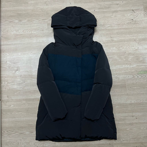 지고트 여성 구스다운 스웨이드 배색 롱패딩 [블랙] 88-90-160