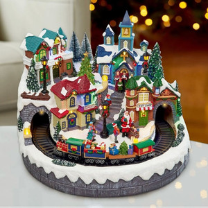 크리스마스 마을 장식 소품 오르골 산타 성탄절 (새상품)
