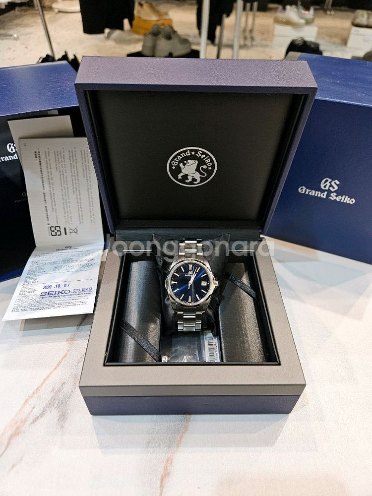 그랜드세이코 sbgp013 쿼츠 청판 남성세계 메탈 은장--0