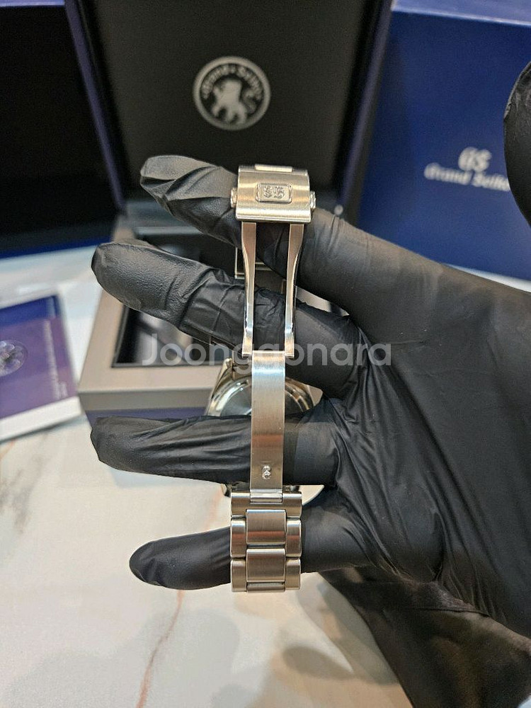 그랜드세이코 sbgp013 쿼츠 청판 남성세계 메탈 은장--4